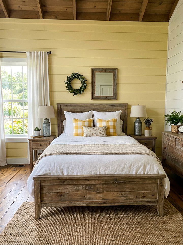 Farmhouse Yellow Bedroom - 30 yellow bedroom ideas