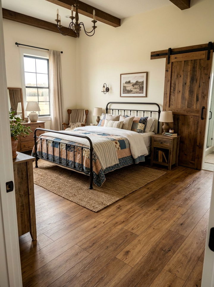 Farmhouse bedroom laminate - 30 bedroom laminate flooring ideas