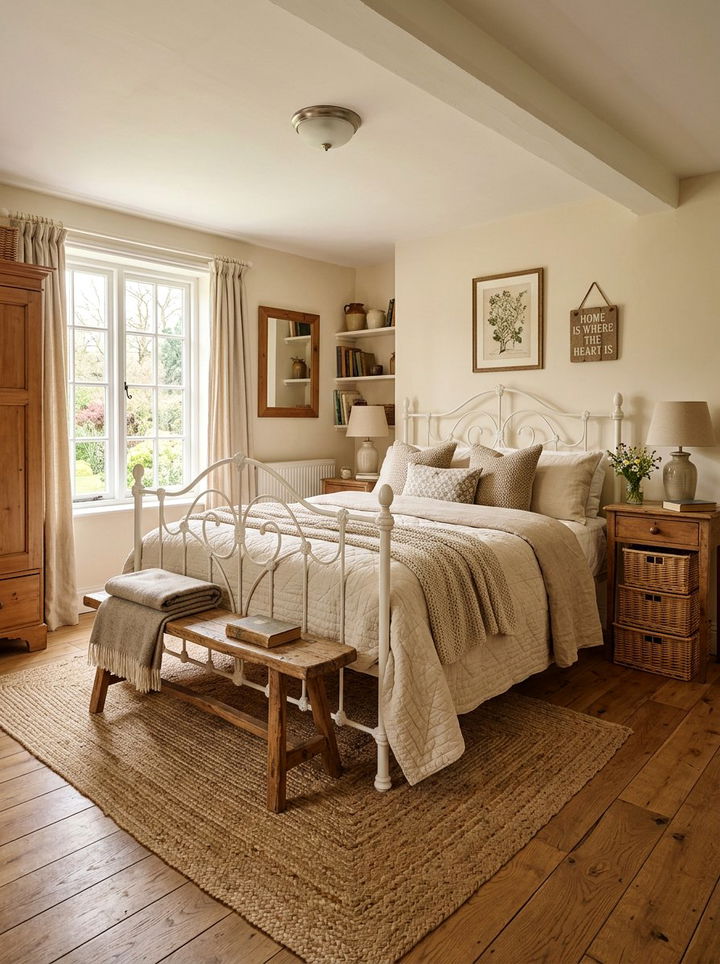 Farmhouse beige bedroom - 30 all beige bedroom ideas