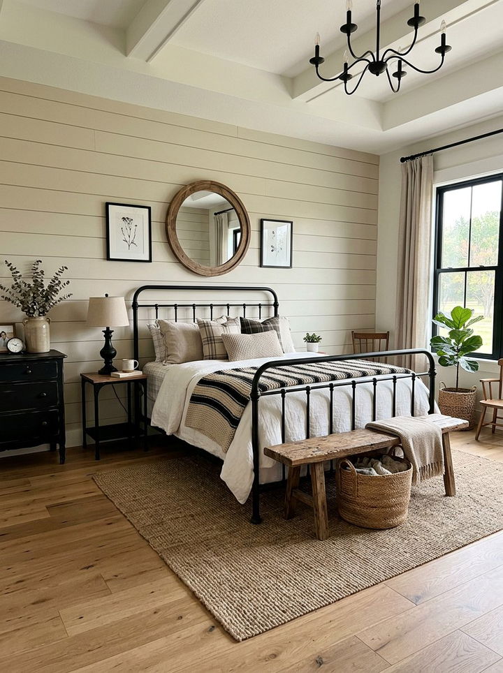 Farmhouse black and beige bedroom - 30 black and beige bedroom color combo