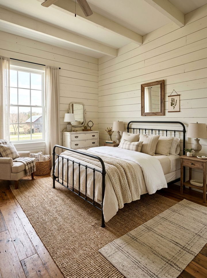 Farmhouse cream bedroom - 30 cream bedroom decor ideas