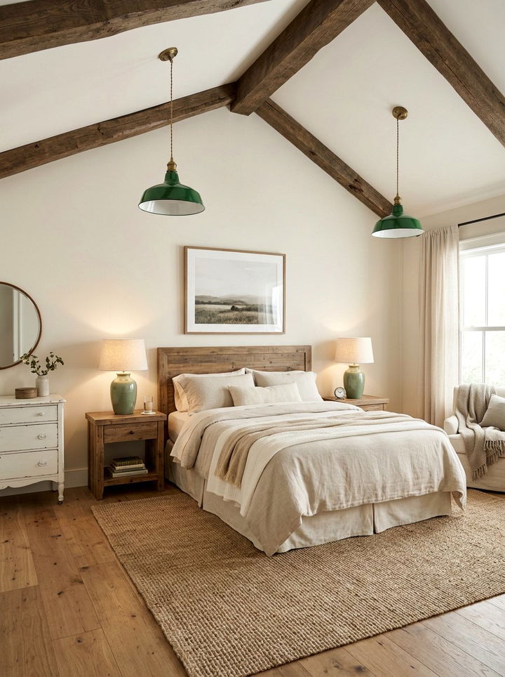 Farmhouse green bedroom lighting - 30 farmhouse green bedroom ideas