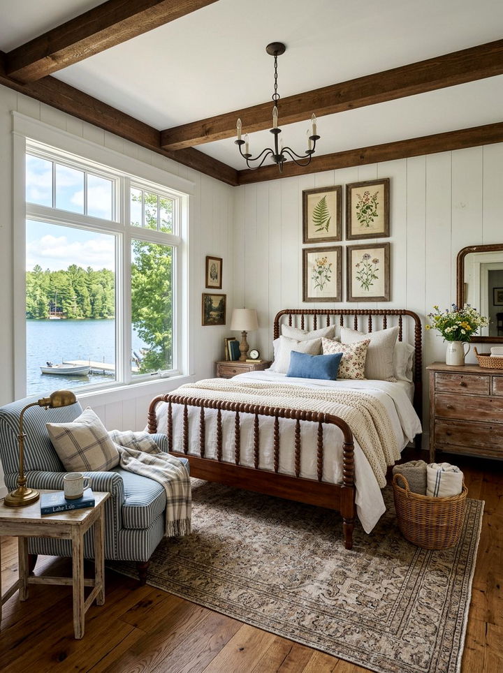 Farmhouse lake bedroom - 30 lake house bedroom ideas