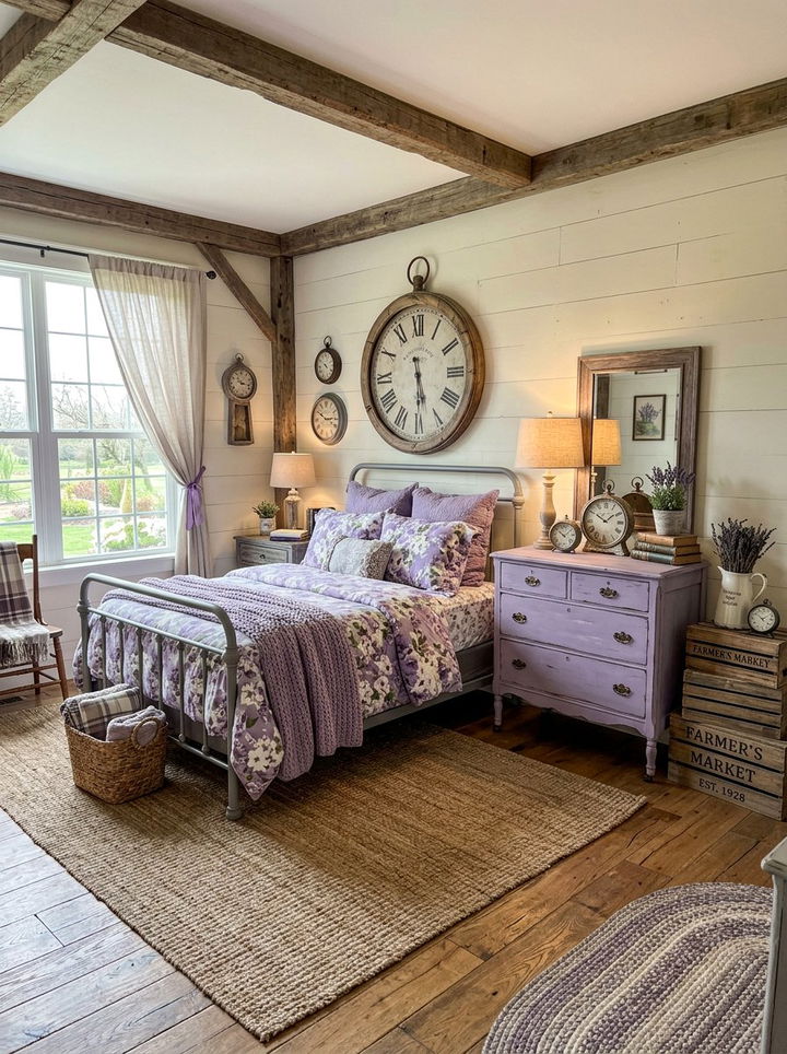 Farmhouse purple and gray bedroom - 30 purple and gray bedroom ideas