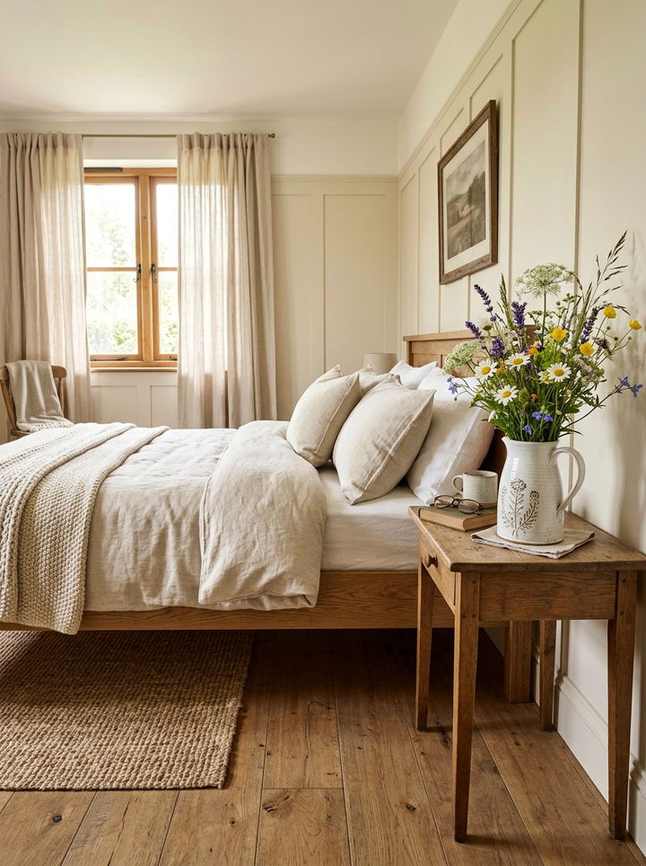 Farmhouse stoneware pitcher - 30 cottage core bedroom ideas