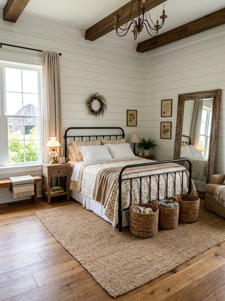 Farmhouse tan and white bedroom - 30 tan and white bedroom ideas