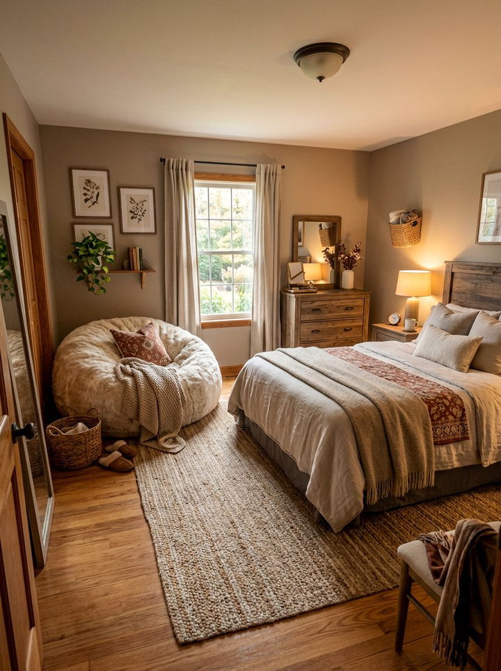 Faux Fur Bean Bag - 30 faux fur bedroom ideas