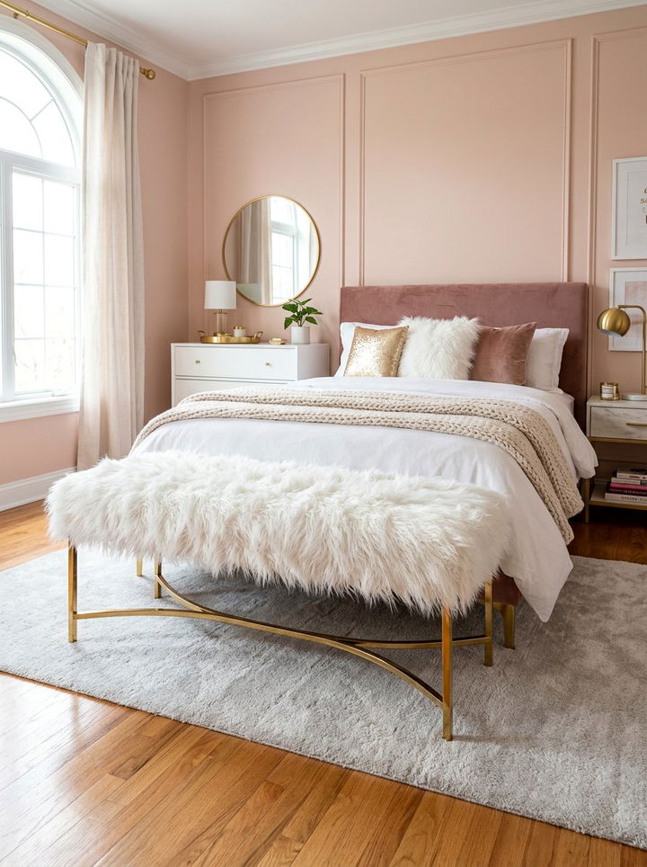 Faux Fur Bedroom Bench - 30 bedroom upholstered benches