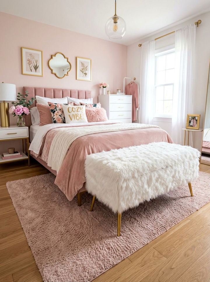 Faux Fur Ottoman - 30 bedroom storage trunks