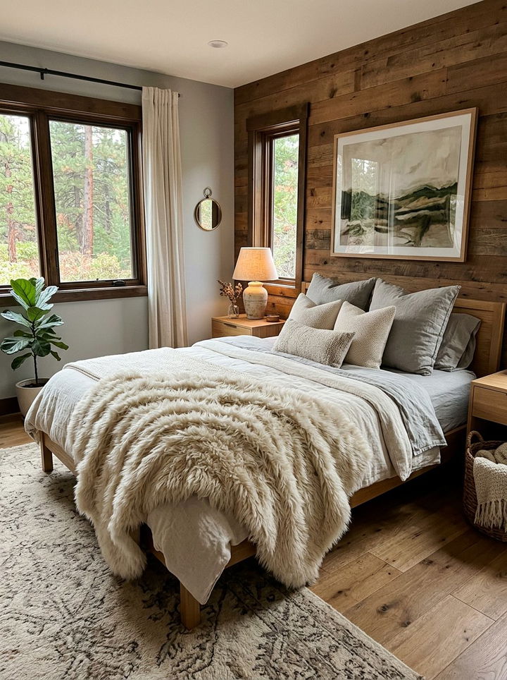 Faux Fur Throw - 30 plush bedroom ideas