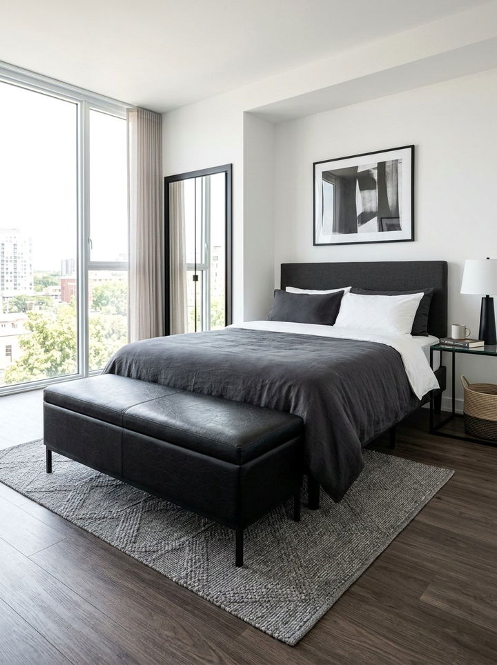 Faux Leather Ottoman - 30 bedroom storage chests