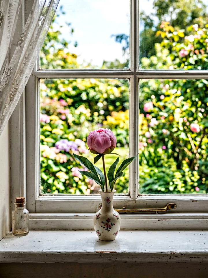 Faux Peony Bud Vase - 30 bedroom faux flowers