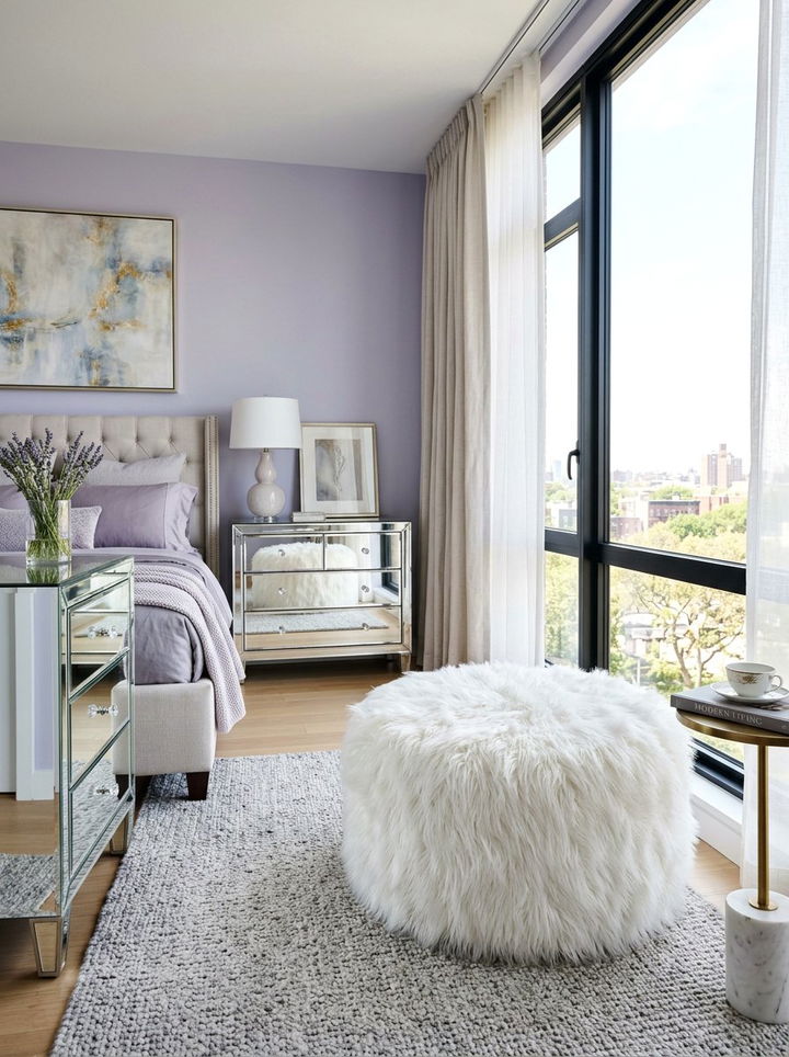 Faux fur pouf - 30 bedroom poufs