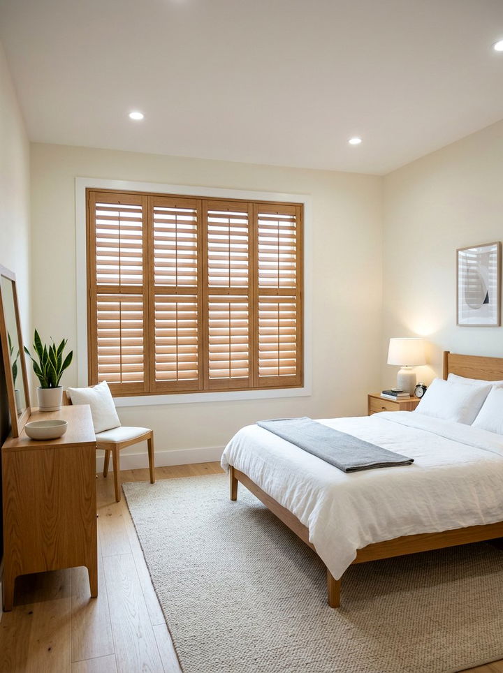 Faux wood bedroom shutters - 30 bedroom plantation shutters