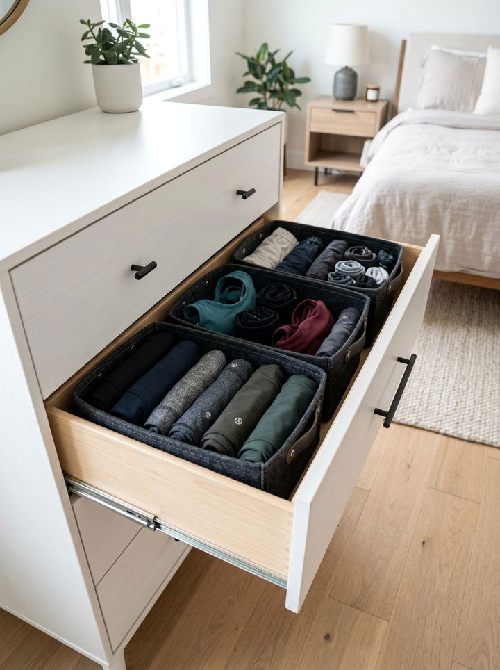 Felt Basket Organizers - 30 bedroom drawer organizers