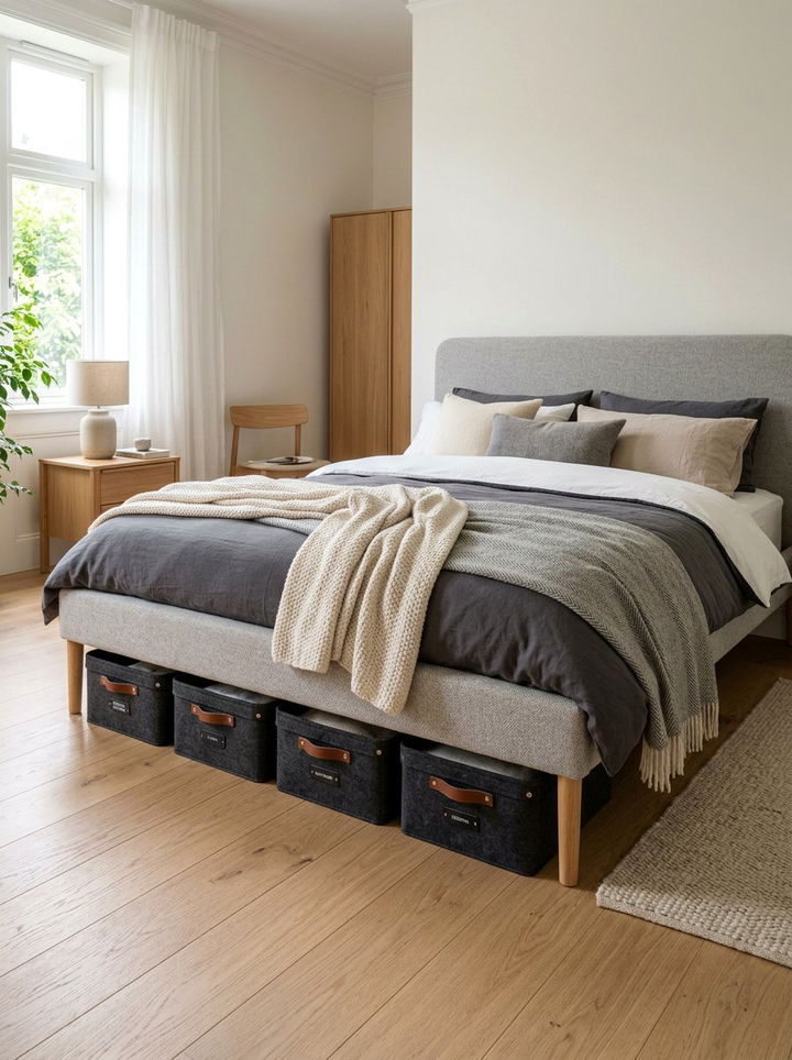 Felt Under Bed Storage Boxes - 30 bedroom under bed storage ideas