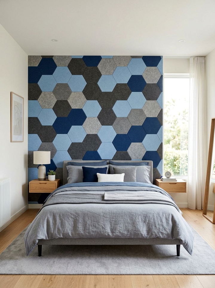 Felt Wall Tiles - 30 no damage bedroom ideas