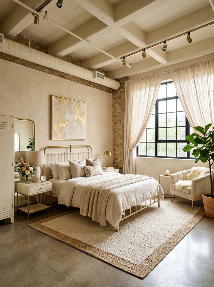 Female Industrial Cream Bedroom - 30 industrial cream bedroom ideas