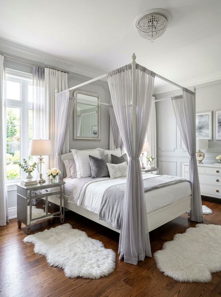 Feminine Grey and White Bedroom - 30 grey and white bedroom ideas