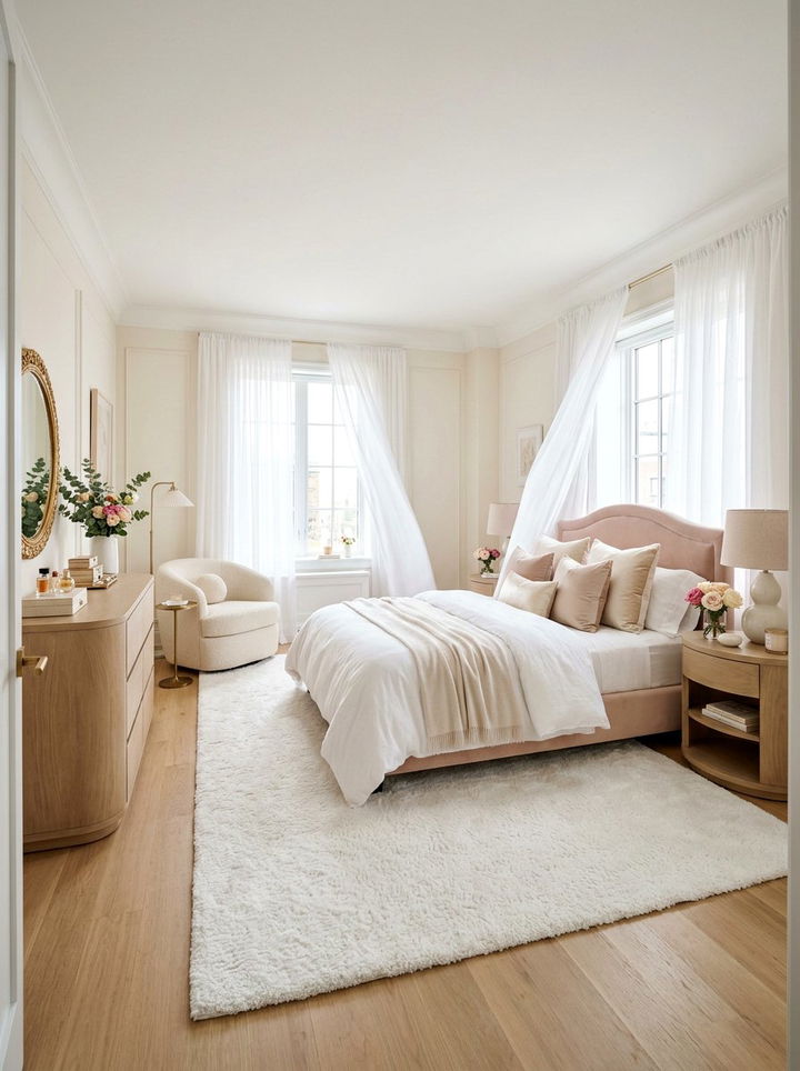 Feminine Soft Bedroom - 30 beige and white bedroom ideas