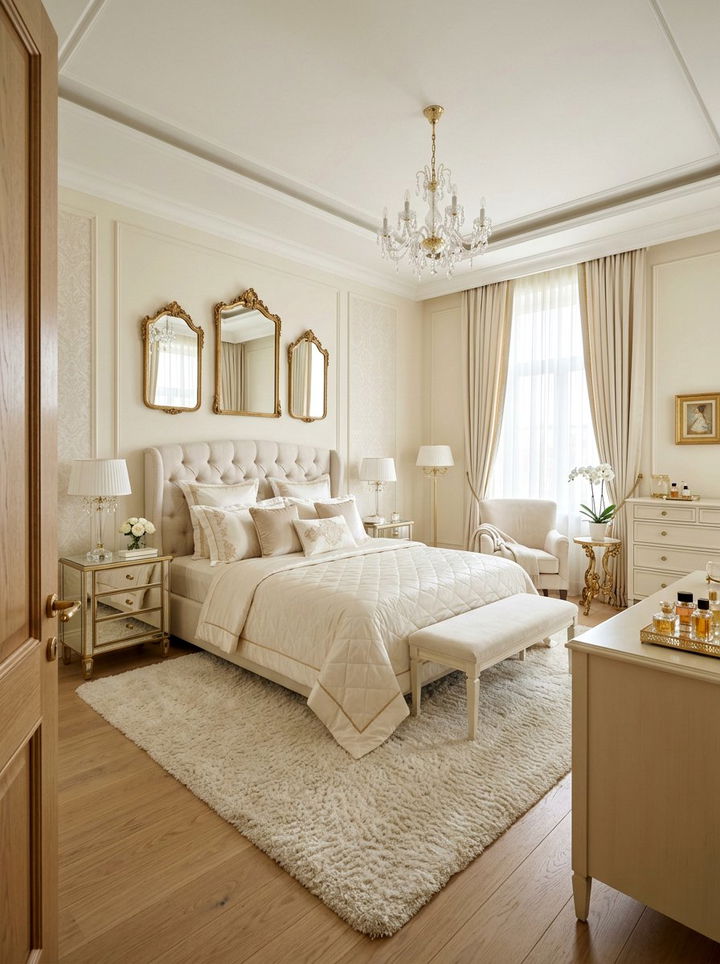 Feminine ivory bedroom - 30 off-white bedroom ideas