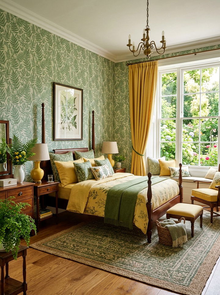 Fern Green And Corn Yellow Bedroom - 30 yellow green bedroom ideas