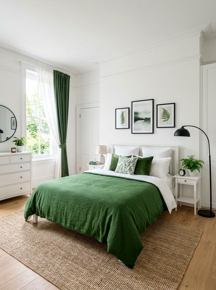 Fern Green And White Bedroom - 30 fern green bedroom ideas