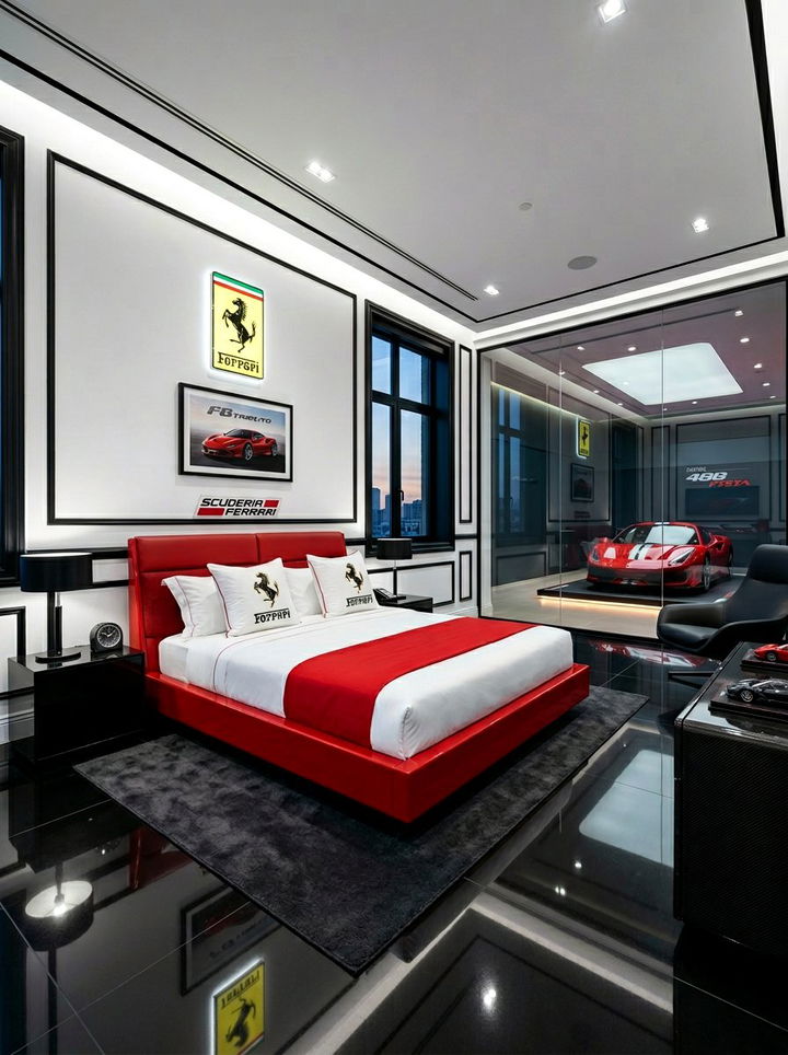 Ferrari Red Bedroom - 30 car themed bedroom ideas
