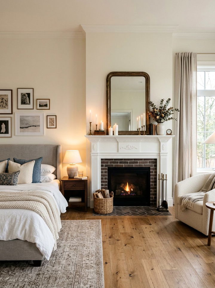 Fireplace Mantel - 30 character home bedroom ideas