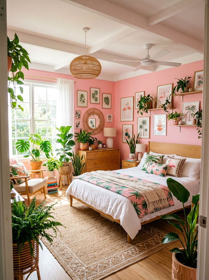 Flamingo Pink Bedroom - 30 bedroom pink walls