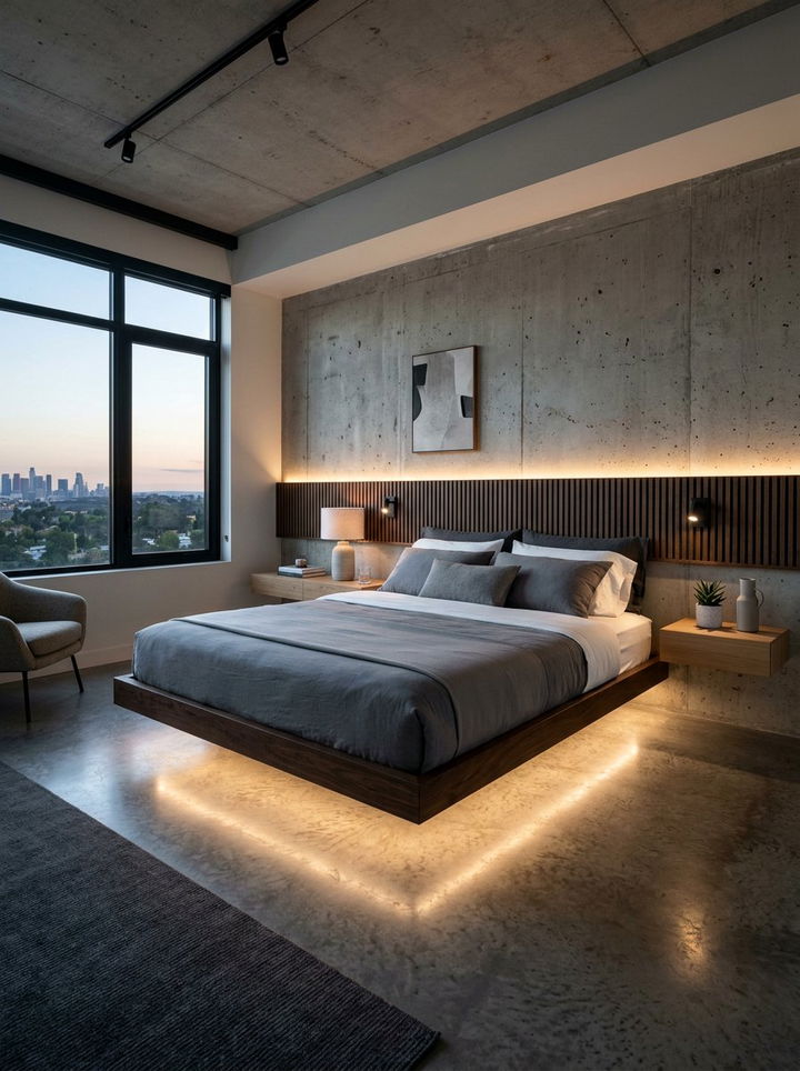 Floating Bed Frame - 30 bedroom bed ideas