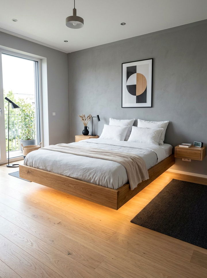 Floating Bed Frame Bedroom - 30 townhouse bedroom ideas