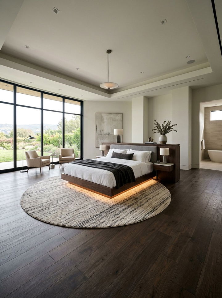 Floating Bed Layout Large Room - 30 bedroom furniture arrangement