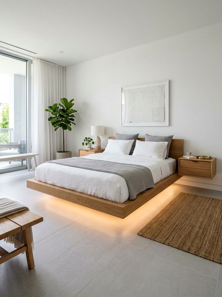 Floating Bed Platform - 30 architect bedroom ideas