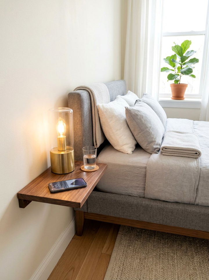 Floating Bedside Shelf - 30 bedroom floating shelves