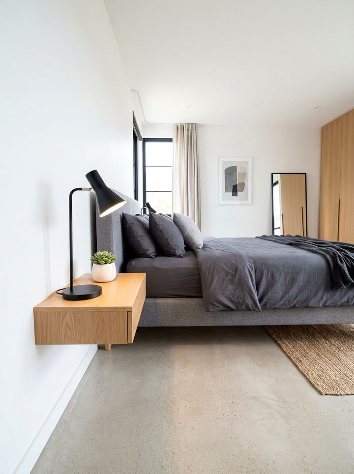 Floating Bedside Table - 30 bedroom refresh ideas