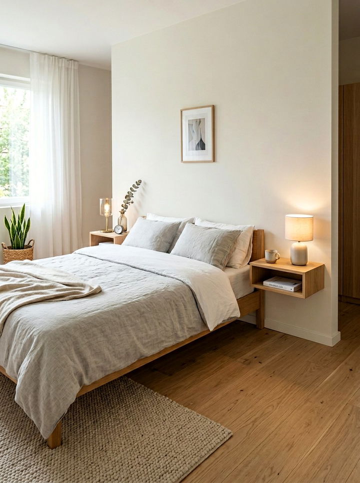 Floating Bedside Table - 30 Swedish bedroom ideas