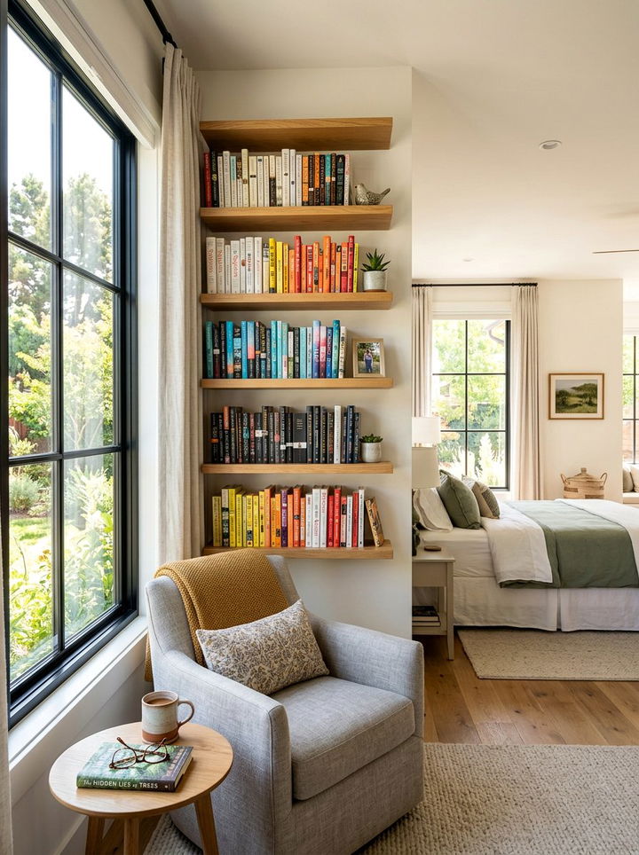 Floating Bookshelf - 30 bedroom floating shelves