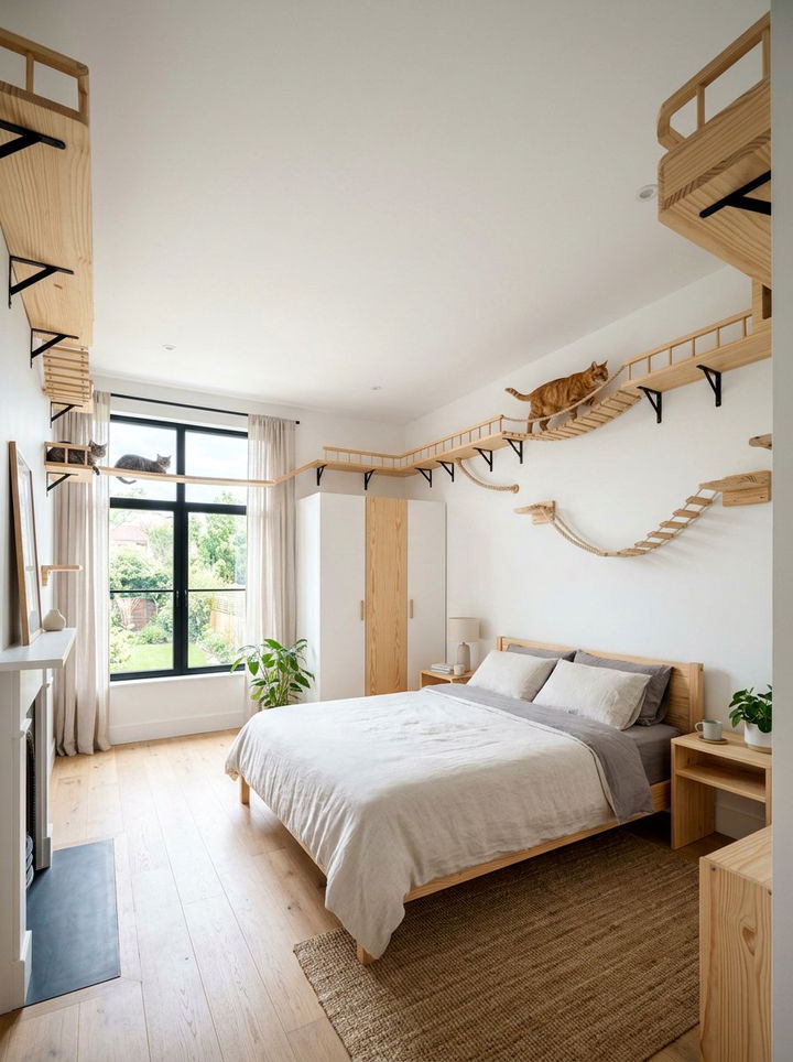 Floating Cat Walkway - 30 cat bedroom ideas