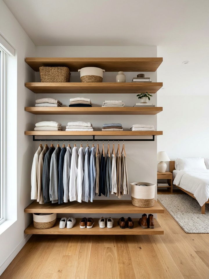 Floating Closet Shelves - 30 bedroom closet systems