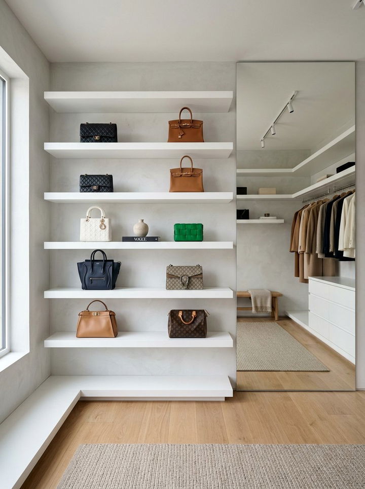 Floating Closet Shelves - 30 bedroom closet shelving ideas