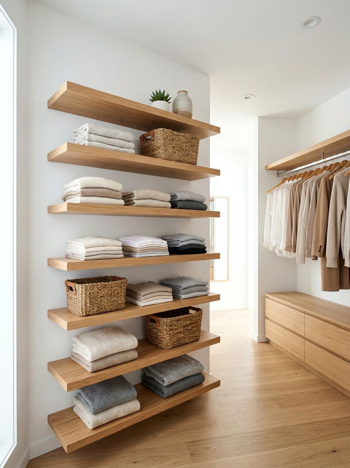 Floating Closet Shelves - 30 bedroom closet ideas