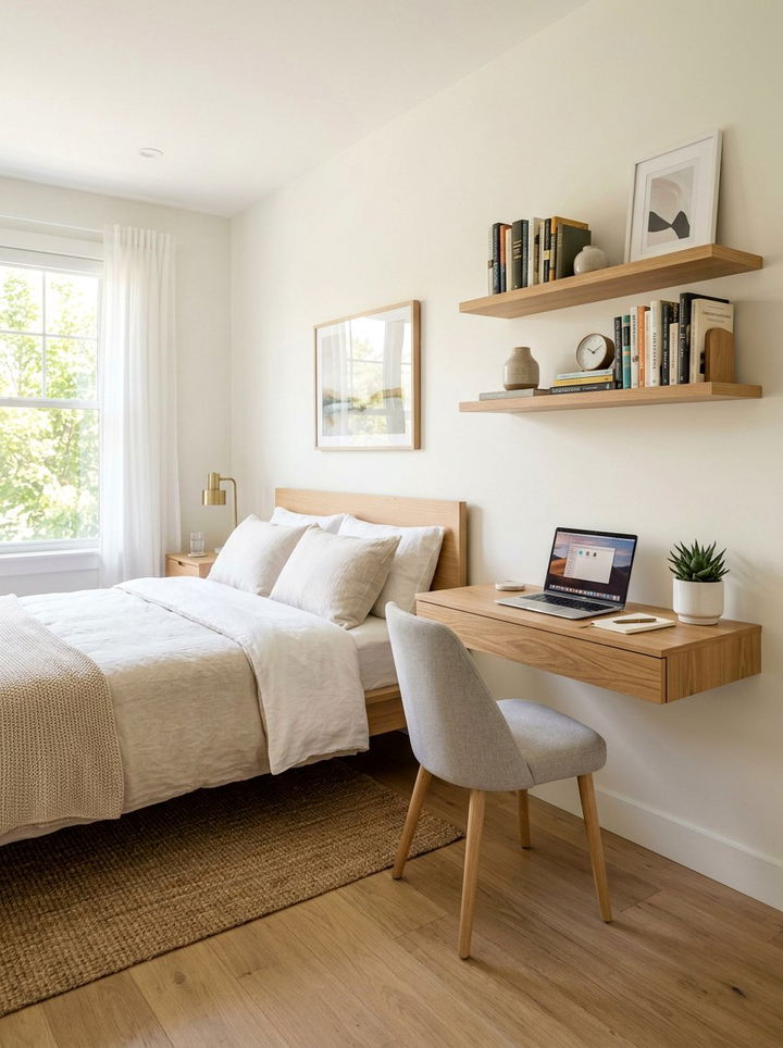 Floating Desk Bedroom - 30 bedroom home office ideas