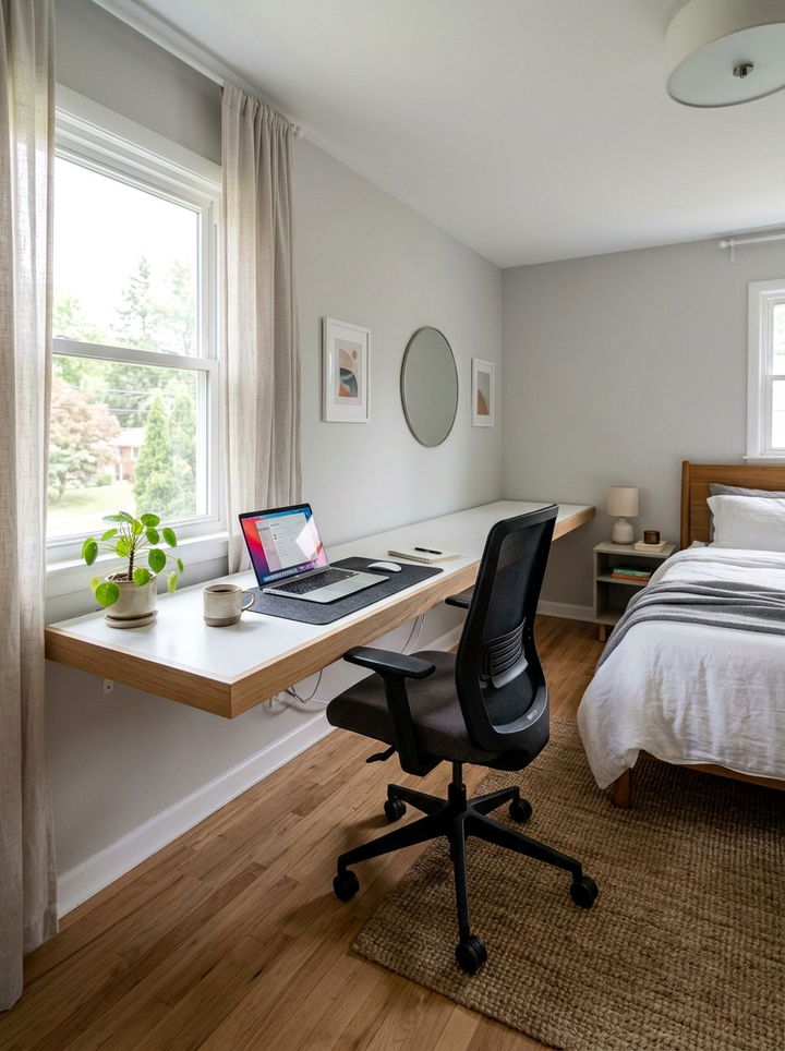 Floating Desk Shelf - 30 bedroom floating shelves