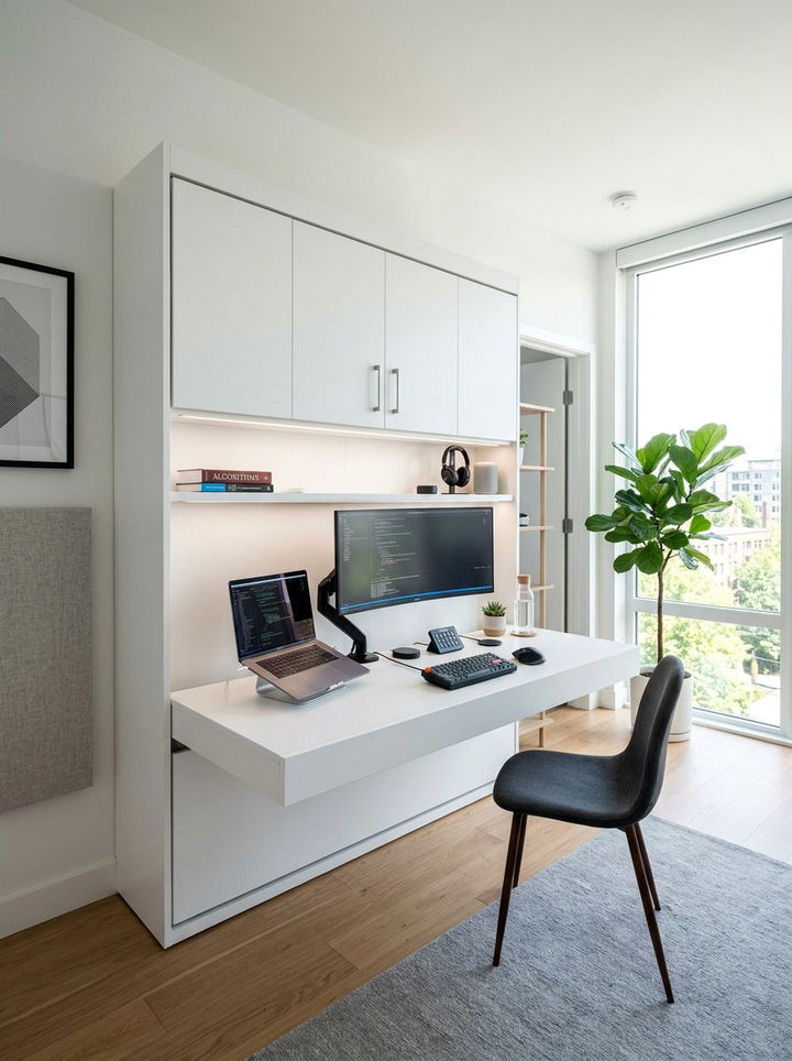 Floating Desk Wall Bed - 30 bedroom fold down bed ideas