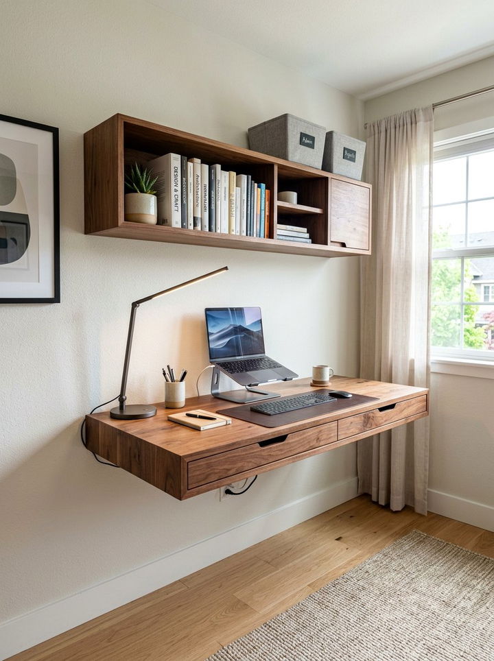 Floating Desk With Storage - 30 bedroom floating desks