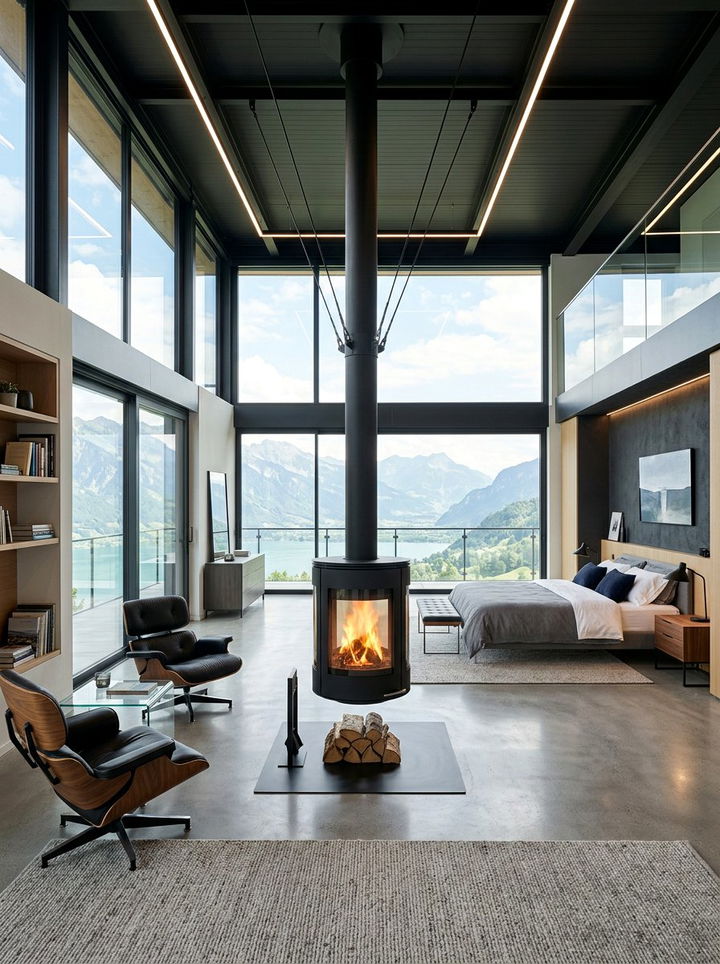 Floating Fireplace Master Bedroom - 30 bedroom with fireplace ideas