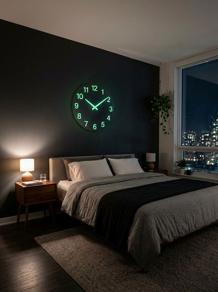 Floating Glow In The Dark Wall Clock - 30 bedroom clock ideas