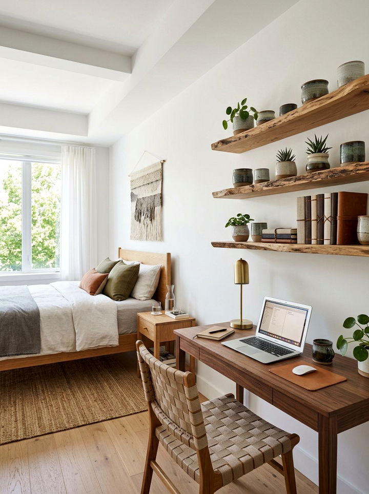 Floating Live Edge Shelves - 30 handcrafted bedroom ideas