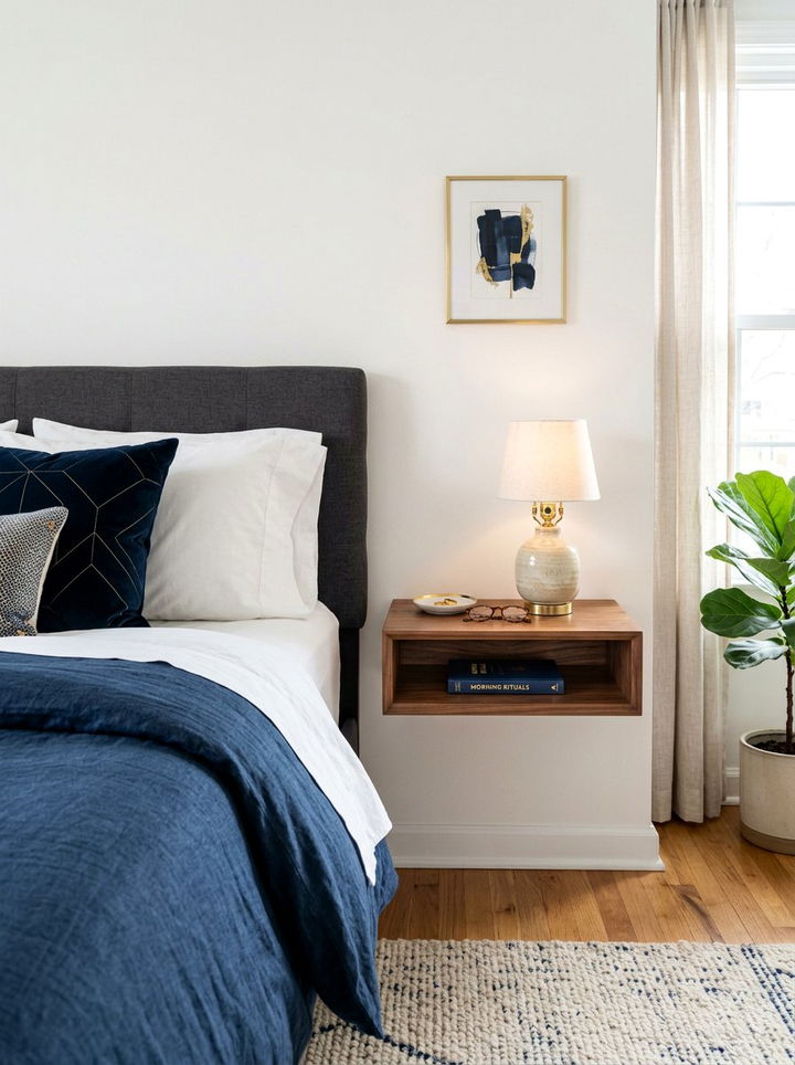 Floating Nightstand - 30 bedroom small space solutions